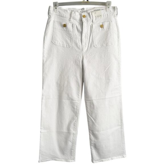NWT J. Crew Sailor Slim Wide Leg White Jeans Women’s Size 31 - Picture 4 of 9